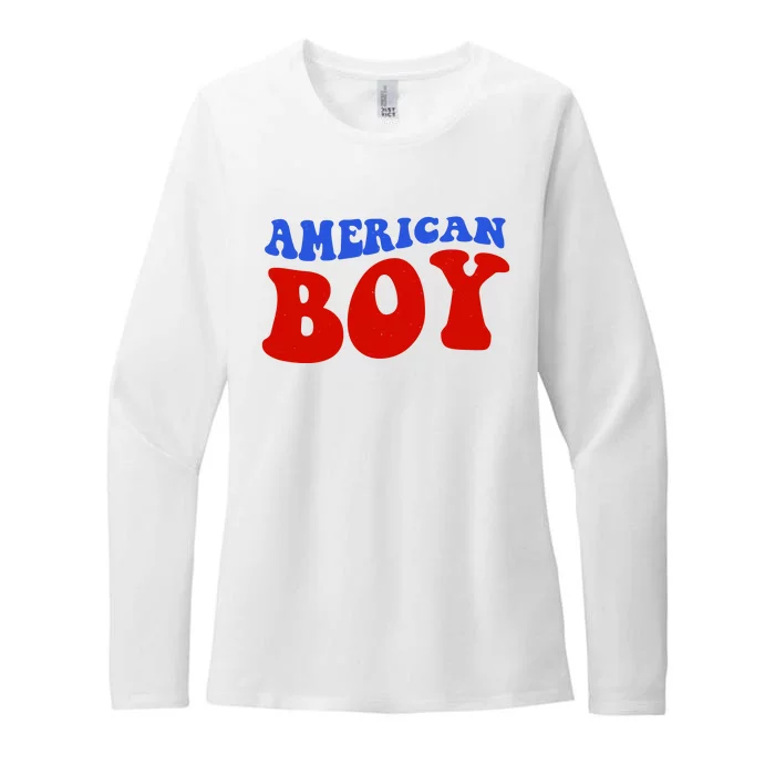 American Boy Fourth Of July Womens CVC Long Sleeve Shirt