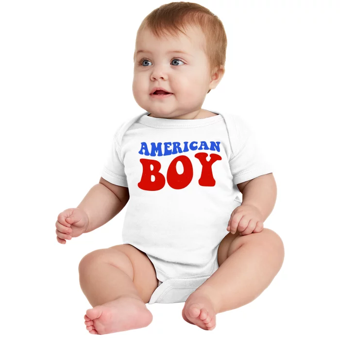 American Boy Fourth Of July Baby Bodysuit