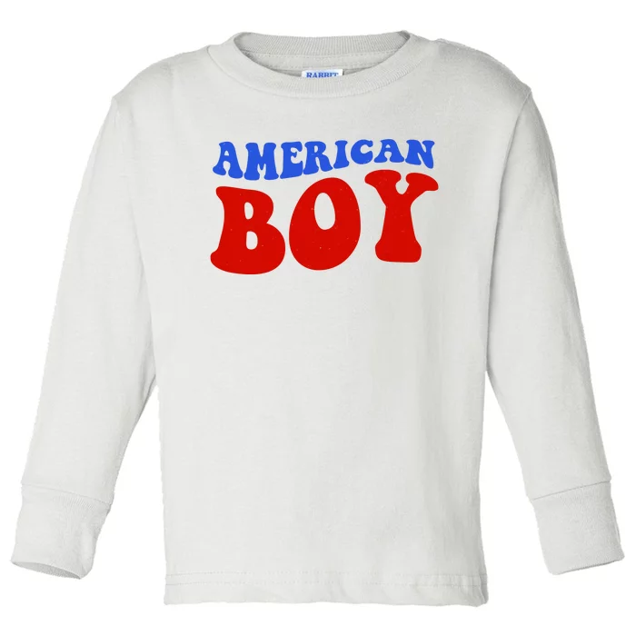 American Boy Fourth Of July Toddler Long Sleeve Shirt