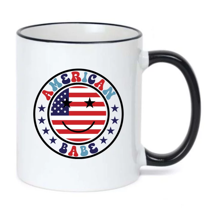 American Babe Fourth Of July Graphic Black Color Changing Mug