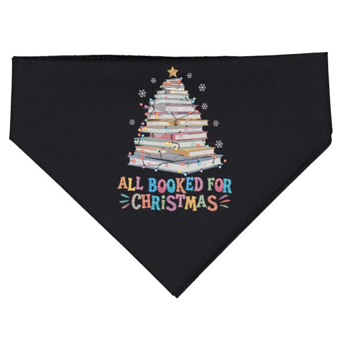 All Booked For Christmas Book Christmas Tree Lights USA-Made Doggie Bandana