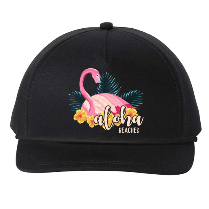 Aloha Beaches Flamingo Tropical Snapback Five-Panel Rope Hat