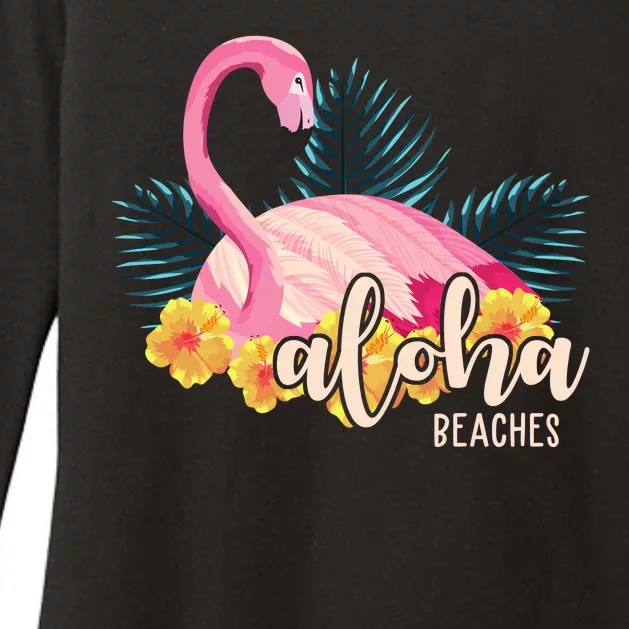 Aloha Beaches Flamingo Tropical Womens CVC Long Sleeve Shirt