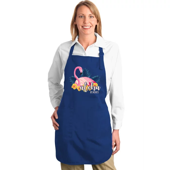 Aloha Beaches Flamingo Tropical Full-Length Apron With Pocket