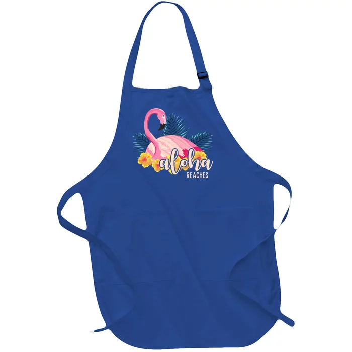 Aloha Beaches Flamingo Tropical Full-Length Apron With Pocket