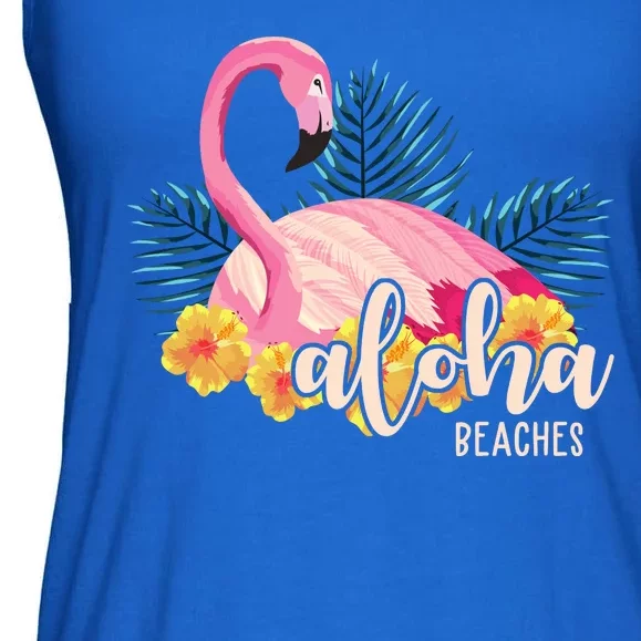 Aloha Beaches Flamingo Tropical Ladies Essential Flowy Tank