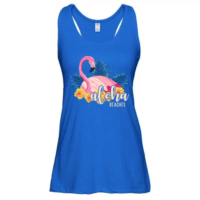 Aloha Beaches Flamingo Tropical Ladies Essential Flowy Tank