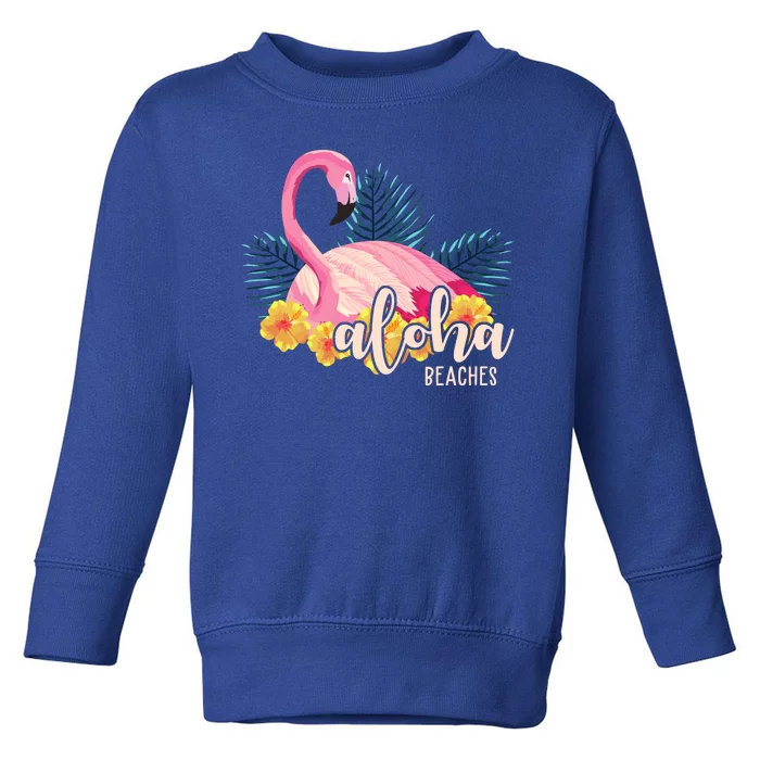 Aloha Beaches Flamingo Tropical Toddler Sweatshirt