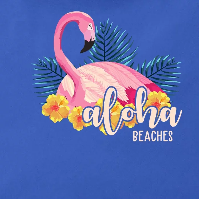 Aloha Beaches Flamingo Tropical Zip Tote Bag