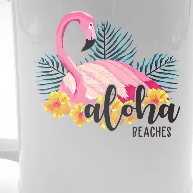 Aloha Beaches Flamingo Tropical Front & Back Beer Stein