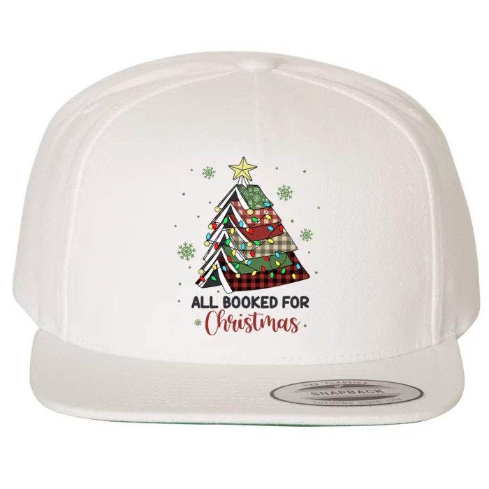 All Booked For Christmas Funny Christmas Book Tree Wool Snapback Cap