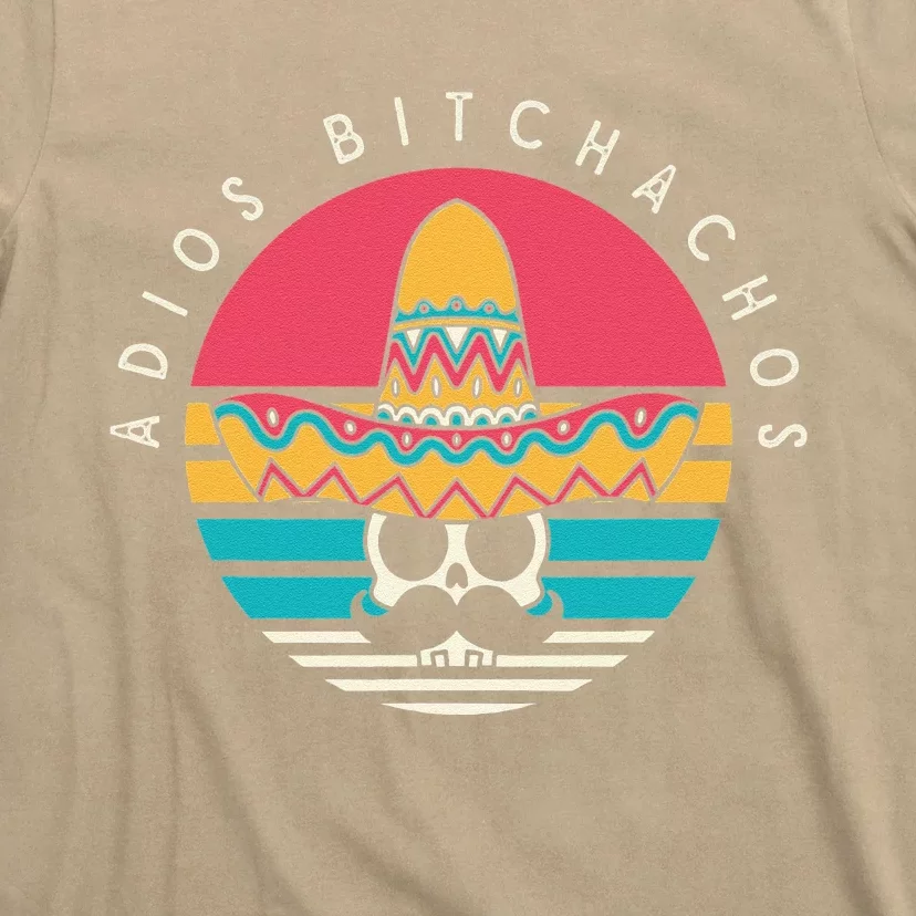 Adios Bitchachos Funny Skull Sombrero Retro Cinco De Mayo T-Shirt