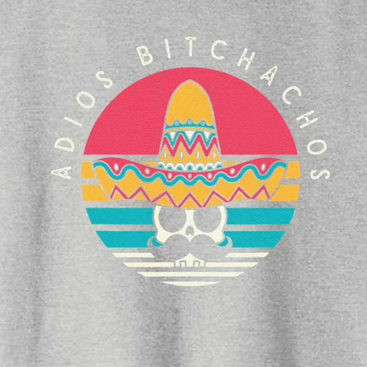 Adios Bitchachos Funny Skull Sombrero Retro Cinco De Mayo Women's Crop Top Tee