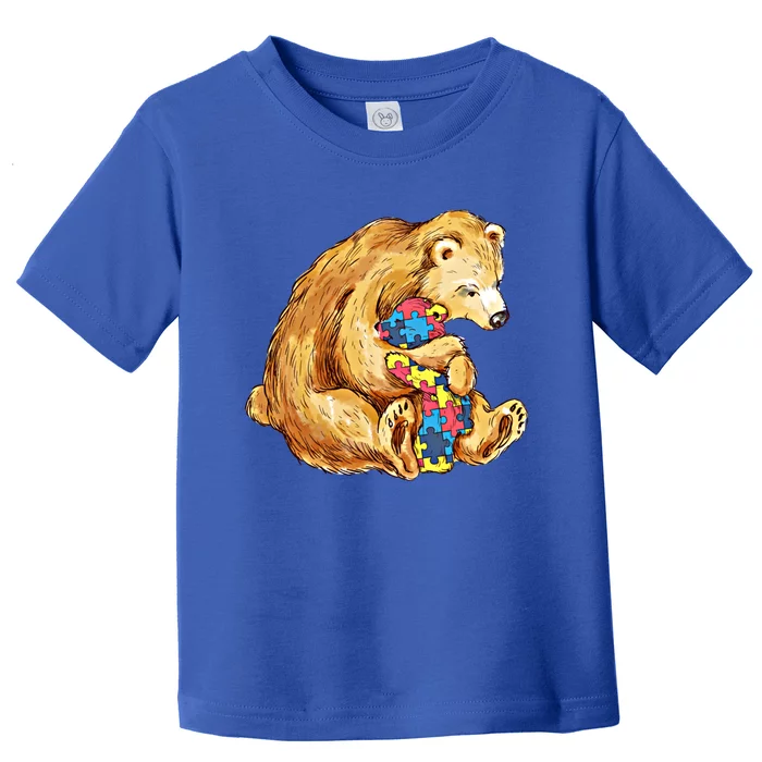 Autism Bear For Mama And Papa Autism Awareness Meaningful Gift Toddler T-Shirt