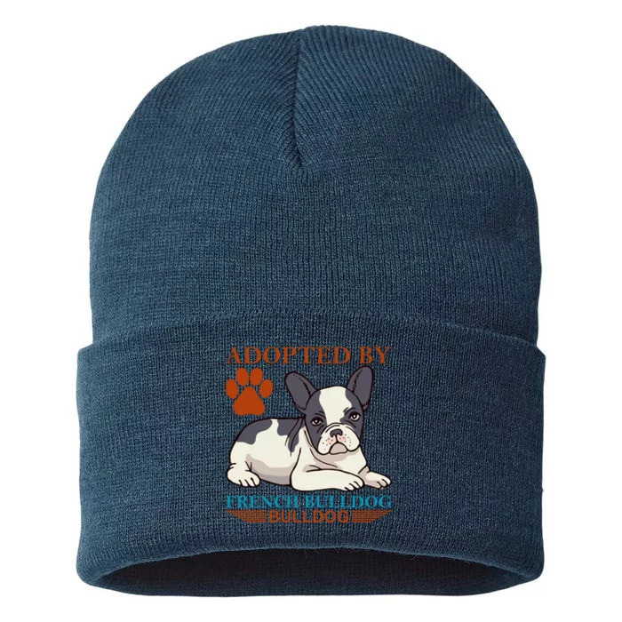 Adopted By French Bulldog Sustainable Knit Beanie