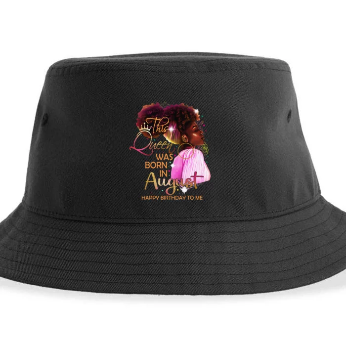 August Birthday Funny Melanin Afro Queen Black Wo Sustainable Bucket Hat