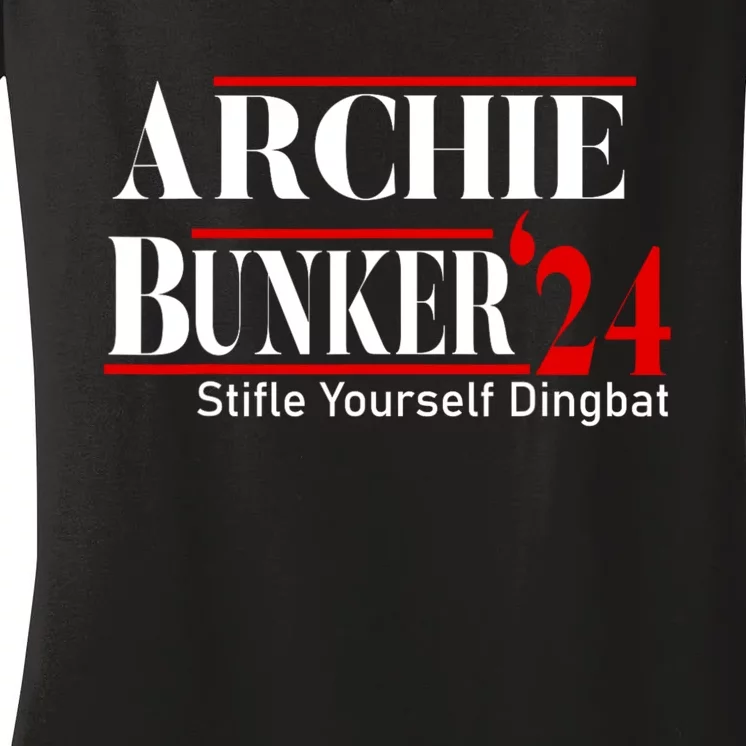 Archie Bunker For President Women's V-Neck T-Shirt