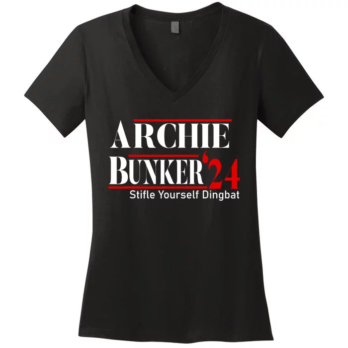 Archie Bunker For President Women's V-Neck T-Shirt