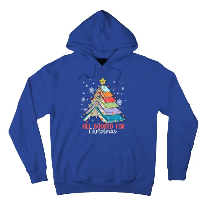 All Booked For Christmas Book Christmas Tree Lights Cool Gift Tall Hoodie