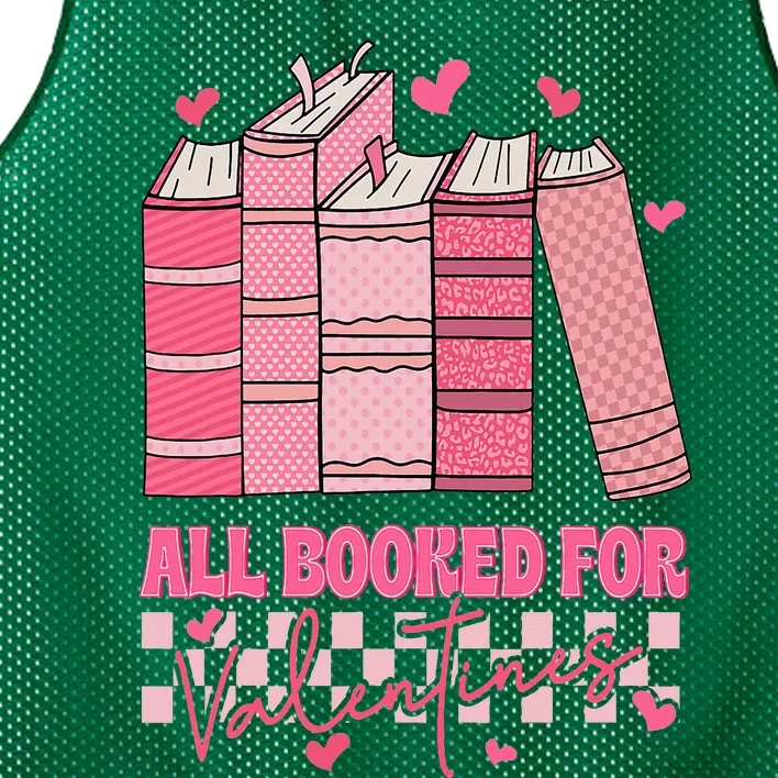 All Booked For Valentines Day Teachers Book Lovers Librarian Mesh Reversible Basketball Jersey Tank