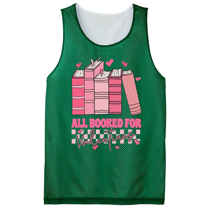 All Booked For Valentines Day Teachers Book Lovers Librarian Mesh Reversible Basketball Jersey Tank