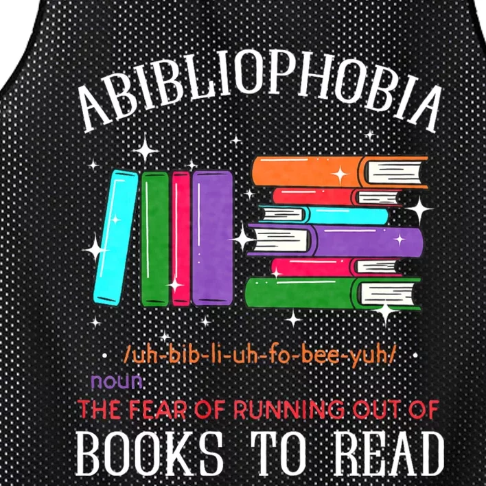 Abibliophobia Bibliophilia Fear Read Bibliophile Bookworm Mesh Reversible Basketball Jersey Tank