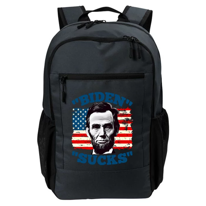 Anti Biden Funny With Lincoln Graphic On American Flag Meaningful Gift Daily Commute Backpack