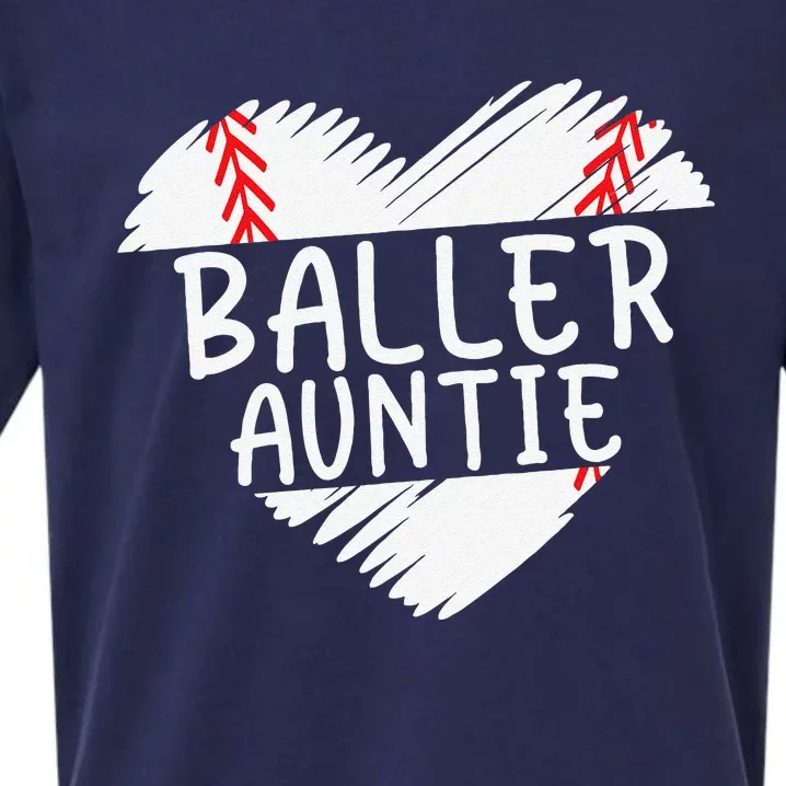 Aunt Baseball For Women Baller Auntie Mother's Day Sueded Cloud Jersey T-Shirt