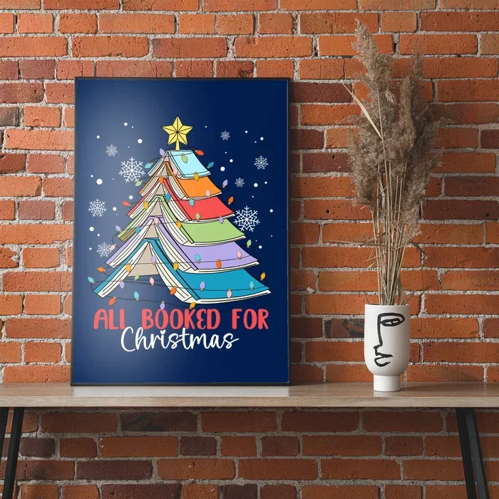 All Booked For Christmas Book Christmas Tree Lights Poster