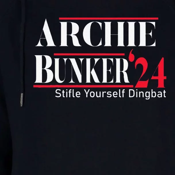 Archie Bunker For President Womens Funnel Neck Pullover Hood