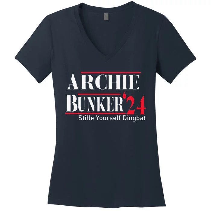 Archie Bunker For President Women's V-Neck T-Shirt