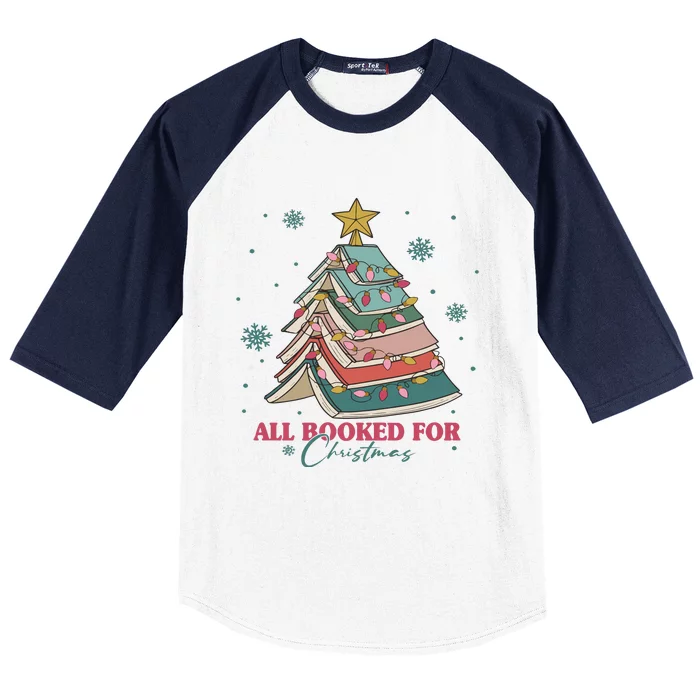 All Booked For Christmas Librarianbookworm Baseball Sleeve Shirt