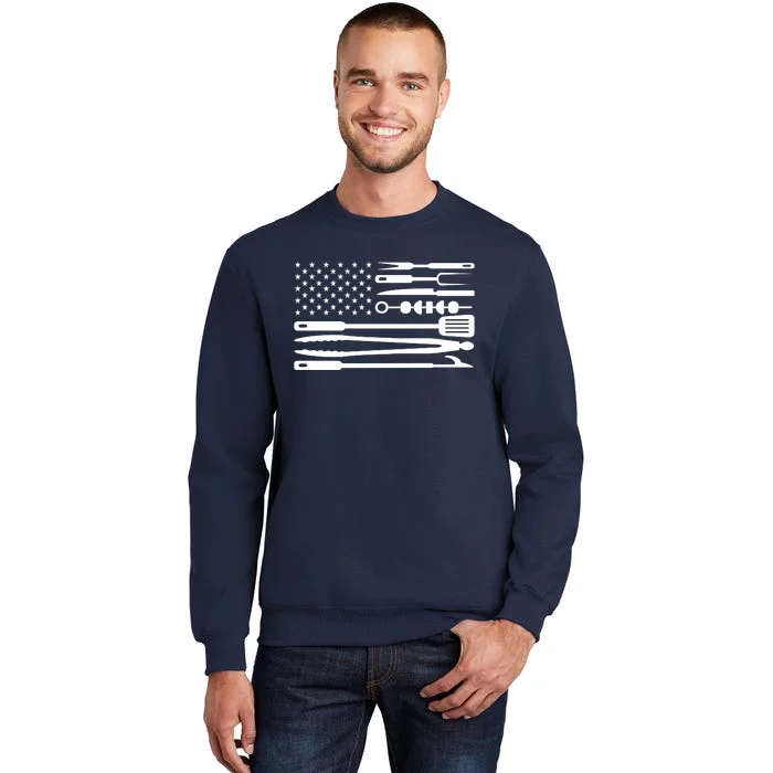 American BBQ Flag Tall Sweatshirt