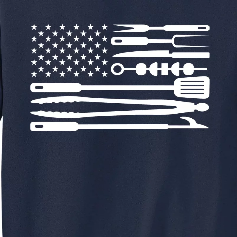 American BBQ Flag Tall Sweatshirt