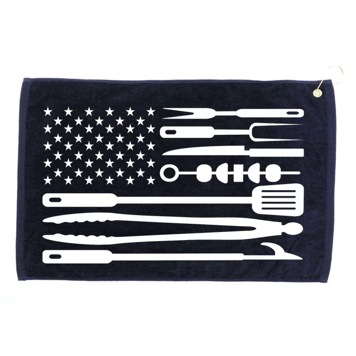 American BBQ Flag Grommeted Golf Towel