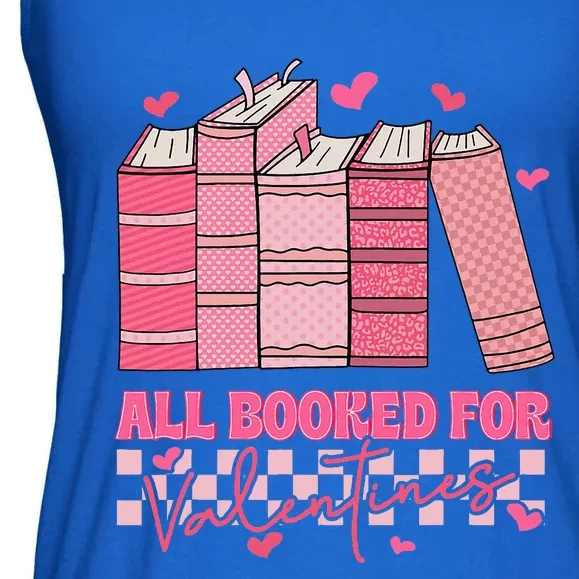 All Booked For Valentines Day Teachers Book Lovers Librarian Ladies Essential Flowy Tank