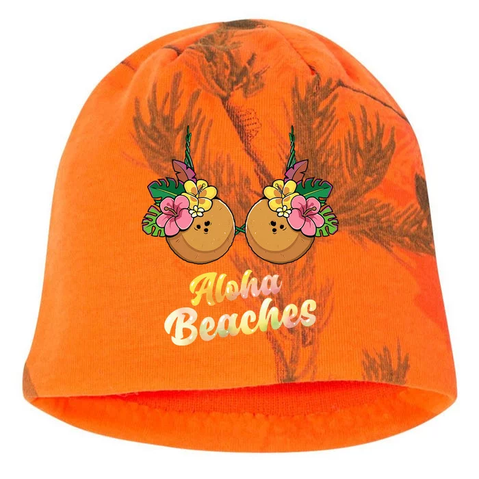 Aloha Beaches Funny Summer Coconut & Flower Bra Kati - Camo Knit Beanie