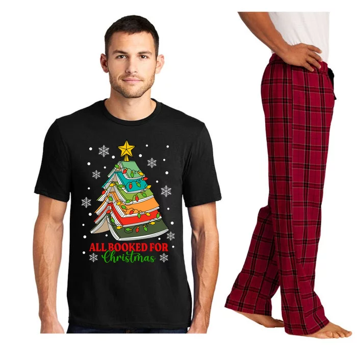 All Booked For Christmas Reading Book Lover Library Tree Pajama Set