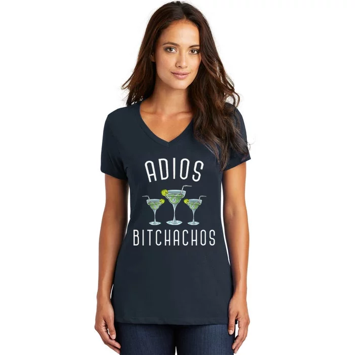 Adios Bitchachos Funny Mexican Party Margarita Cinco De Mayo Women's V-Neck T-Shirt