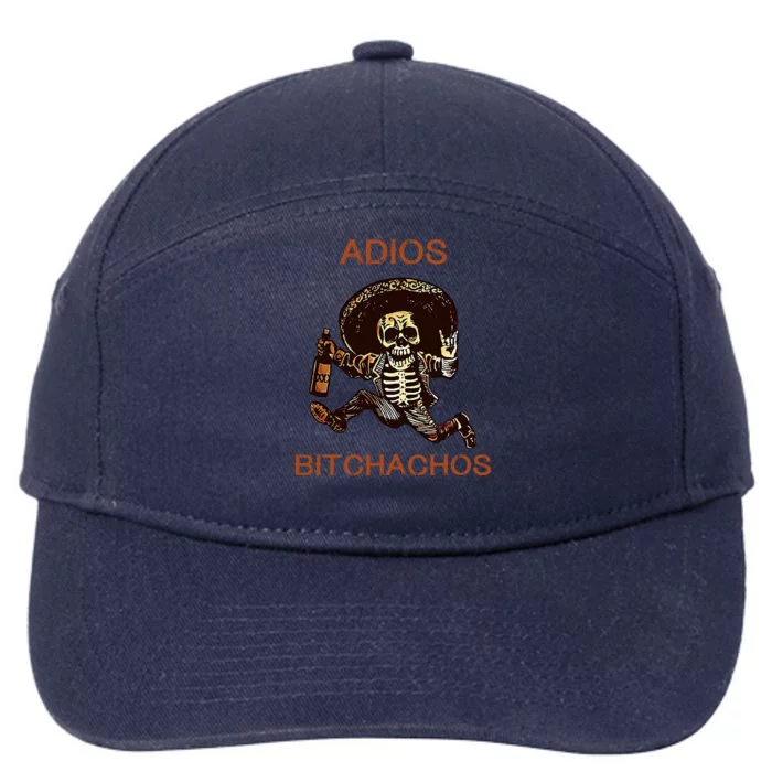 Adios Bichachos Funny Skull 7-Panel Snapback Hat