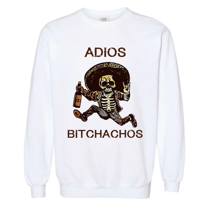 Adios Bichachos Funny Skull Garment-Dyed Sweatshirt