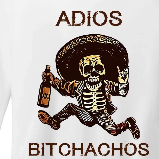 Adios Bichachos Funny Skull Womens CVC Long Sleeve Shirt