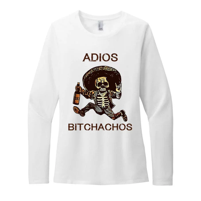 Adios Bichachos Funny Skull Womens CVC Long Sleeve Shirt