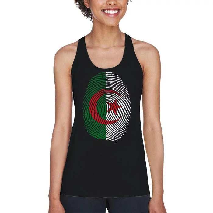 Algeria blood fingerprint Women's Racerback Tank