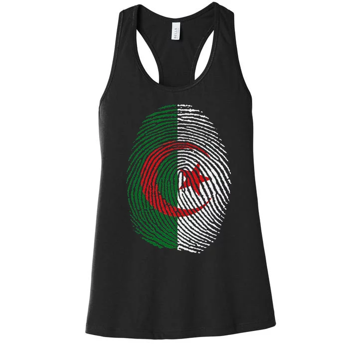 Algeria blood fingerprint Women's Racerback Tank