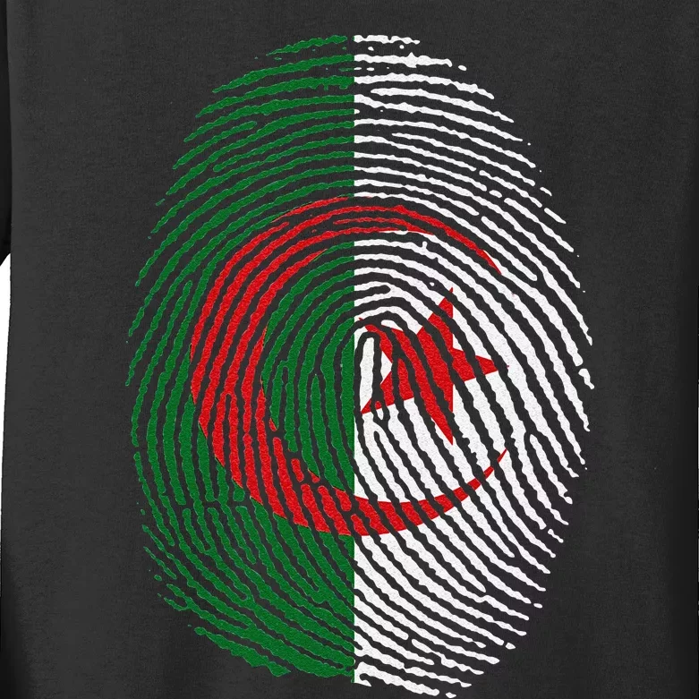 Algeria blood fingerprint Kids Long Sleeve Shirt