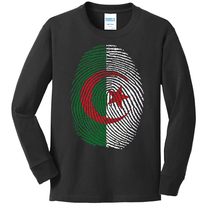 Algeria blood fingerprint Kids Long Sleeve Shirt