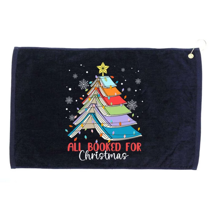 All Booked For Christmas Book Christmas Tree Lights Grommeted Golf Towel