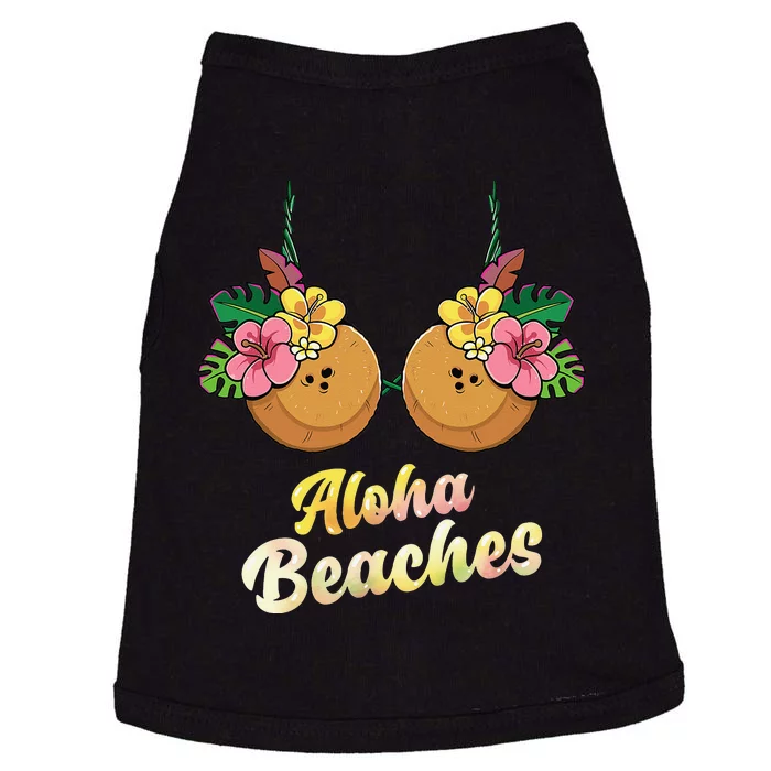 Aloha Beaches Funny Summer Coconut & Flower Bra Doggie Tank