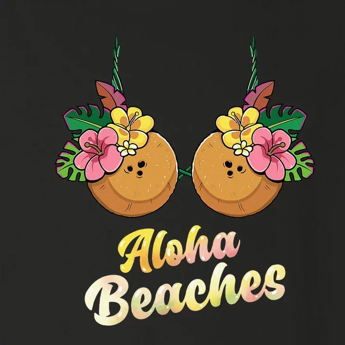 Aloha Beaches Funny Summer Coconut & Flower Bra Toddler Long Sleeve Shirt